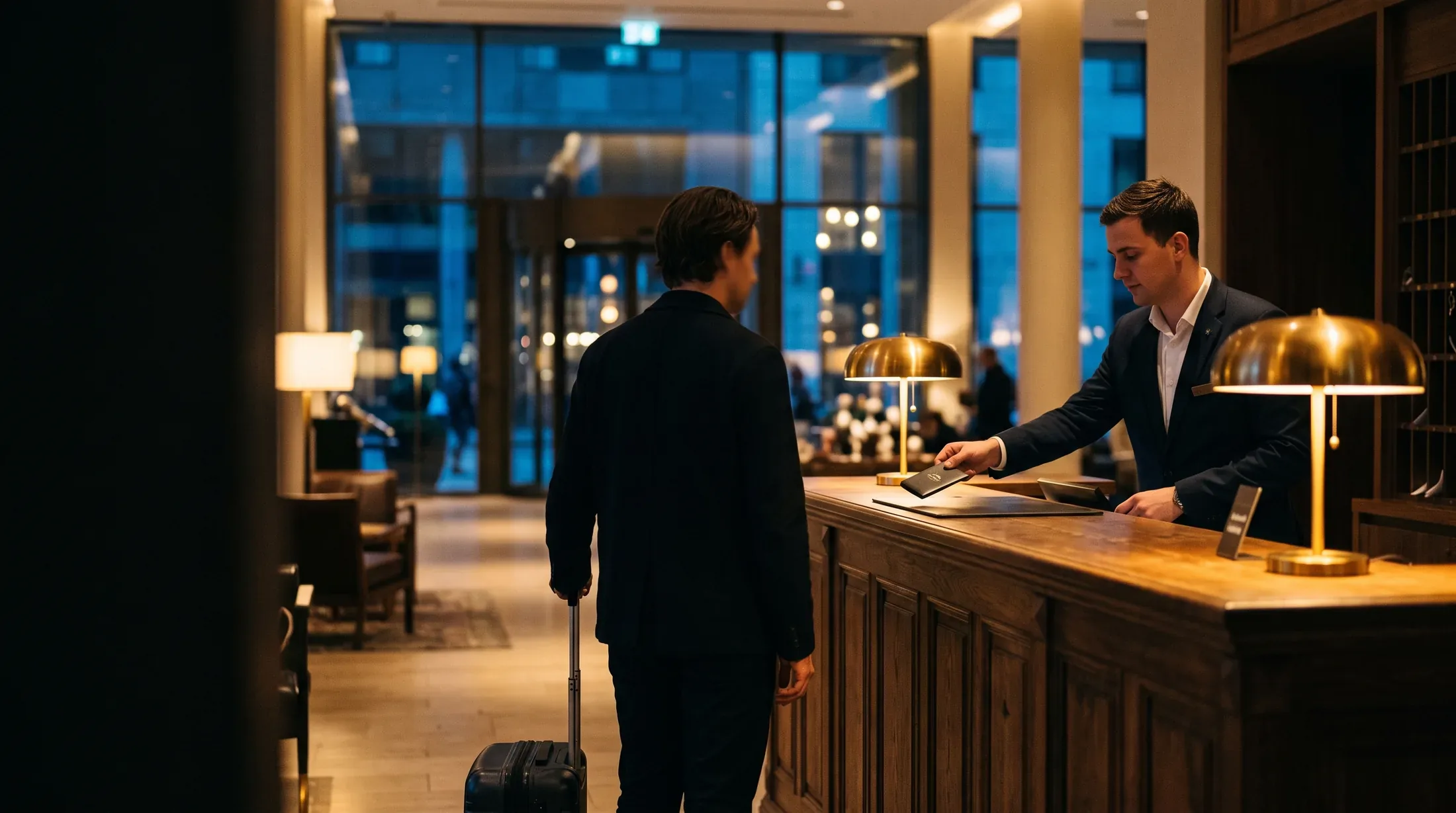 front desk and guest services crew on the floor