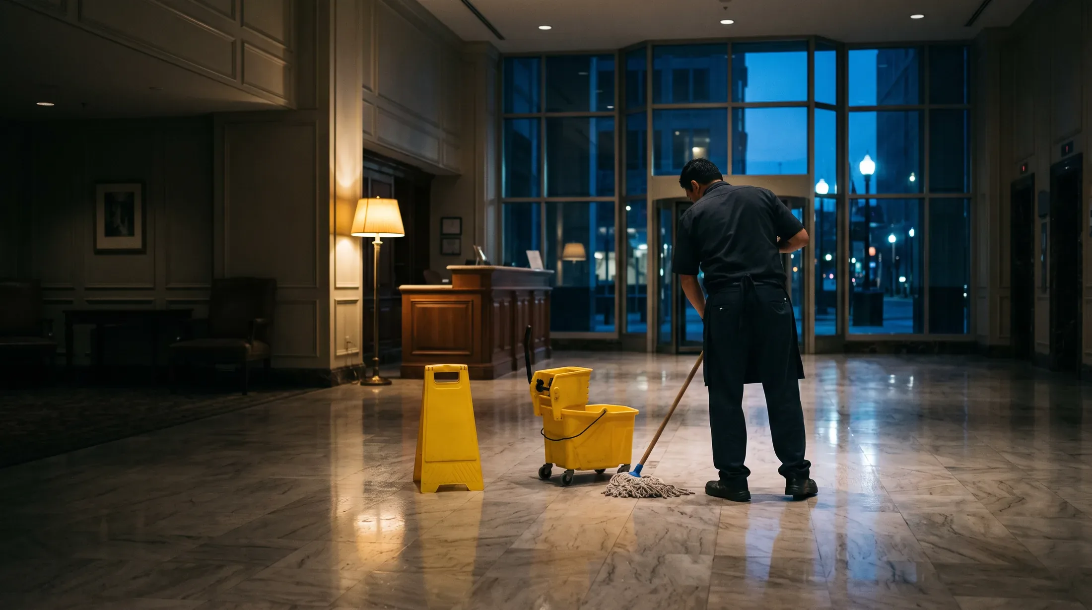 janitorial crew on the floor