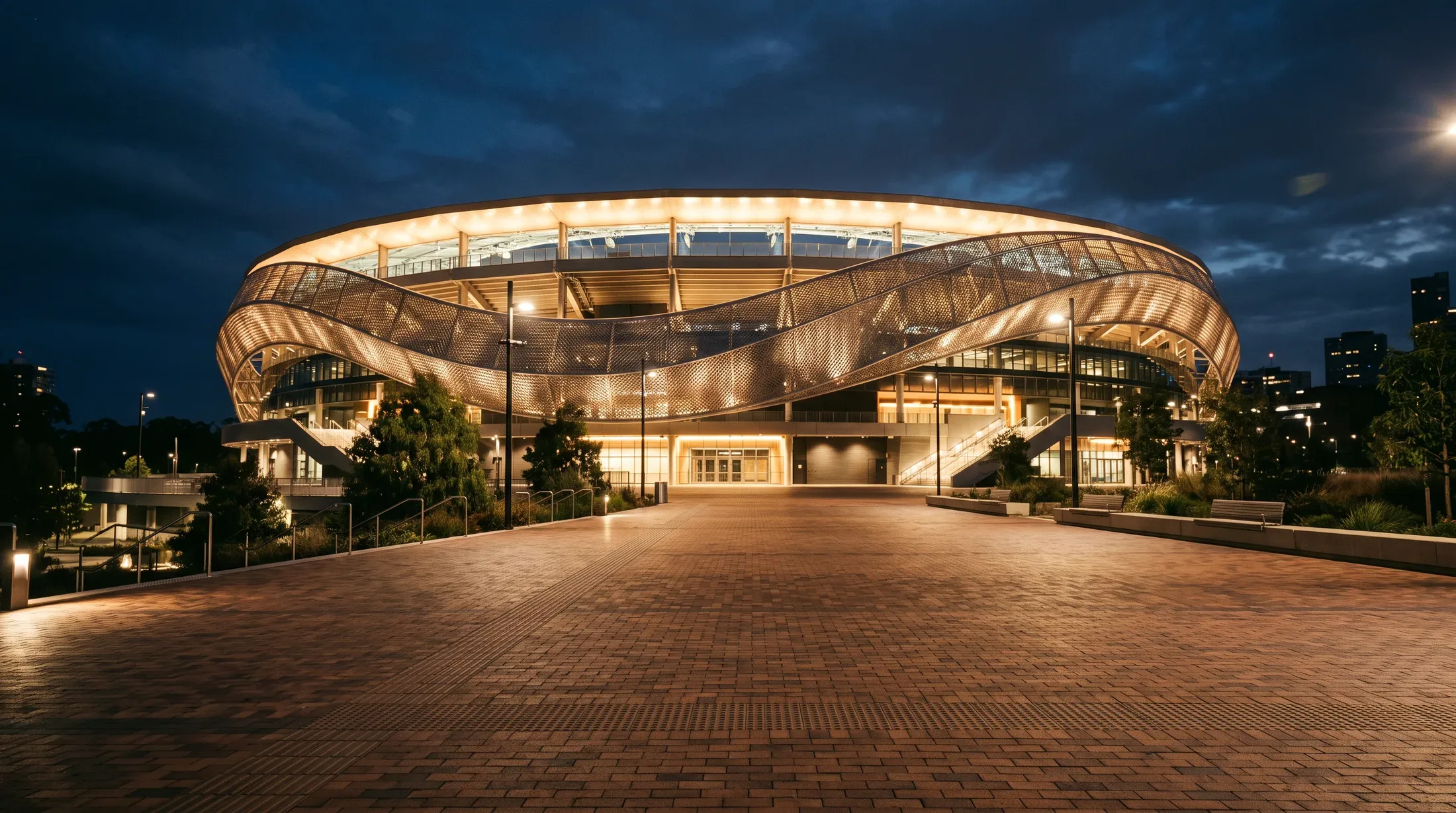 a stadium concourse on game day